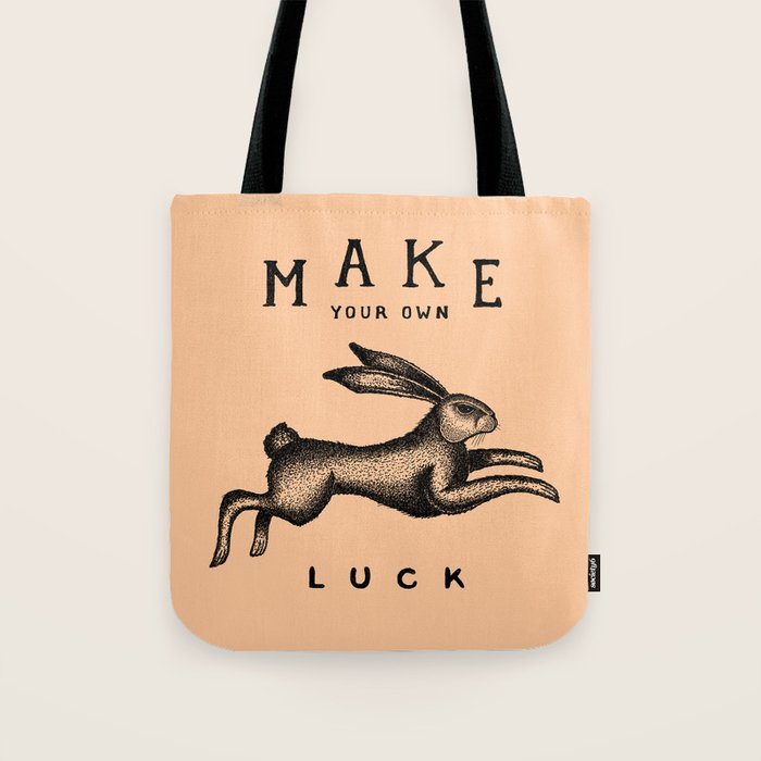 MAKE YOUR OWN LUCK (Coral) Tote Bag Gallery Image 1