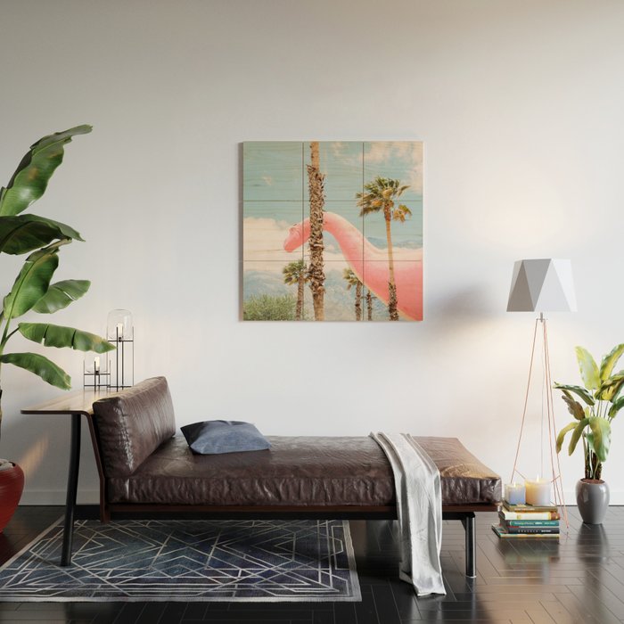 Pink Dinosaur in Cabazon - Palm Springs - California Travel Photo Wood Wall Art Gallery Image 2