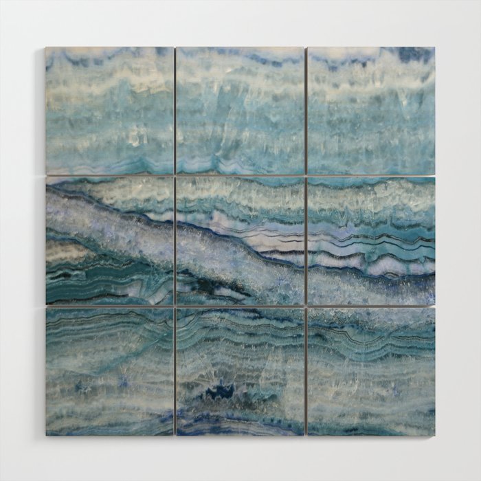 Mystic Stone Aqua Blue Wood Wall Art Gallery Image 1