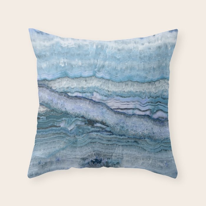 Mystic Stone Aqua Blue Throw Pillow Gallery Image 1