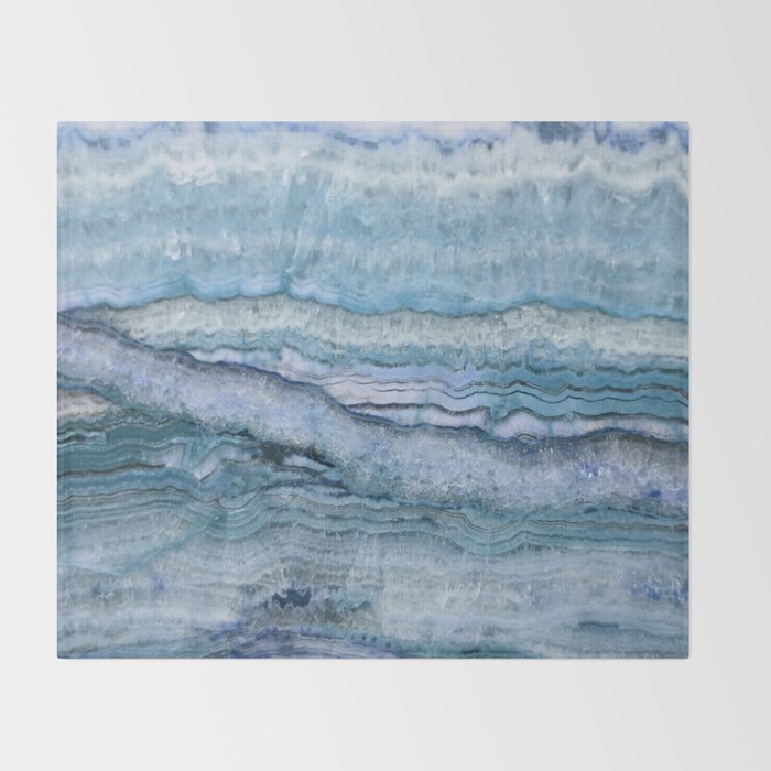 Mystic Stone Aqua Blue Throw Blanket Gallery Image 2