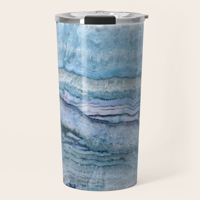 Mystic Stone Aqua Blue Travel Mug Gallery Image 1
