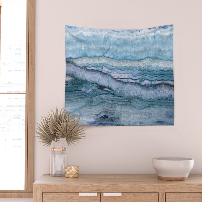 Mystic Stone Aqua Blue Wall Tapestry Gallery Image 2
