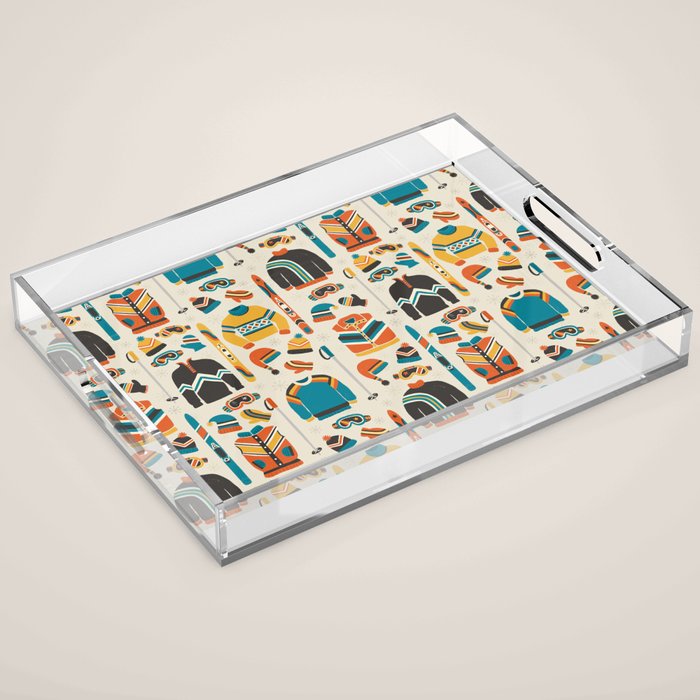 Vintage Skiwear Acrylic Tray Gallery Image 1
