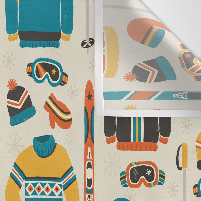 Vintage Skiwear Wall Tapestry Gallery Image 3