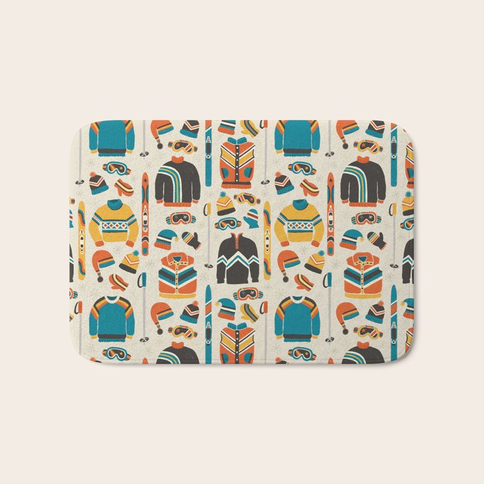 Vintage Skiwear Bath Mat Gallery Image 1