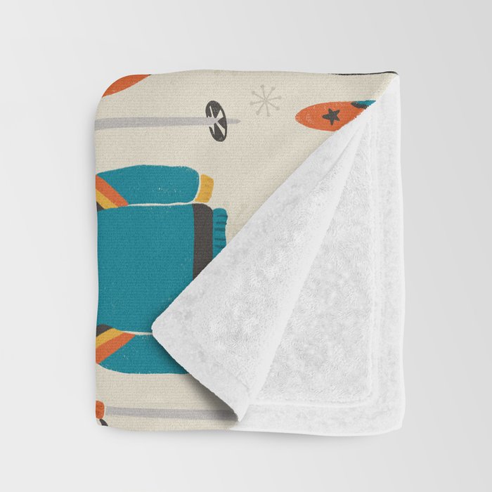 Vintage Skiwear Throw Blanket Gallery Image 3