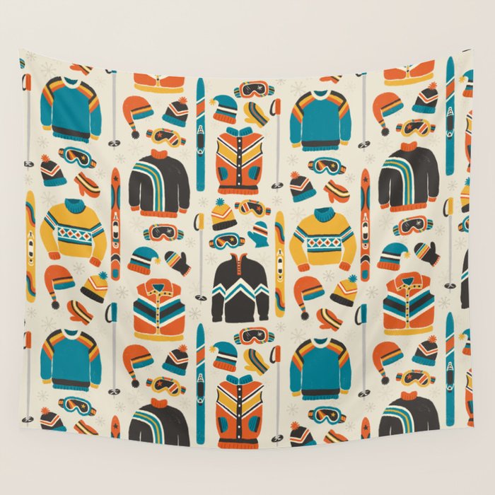 Vintage Skiwear Wall Tapestry Gallery Image 4