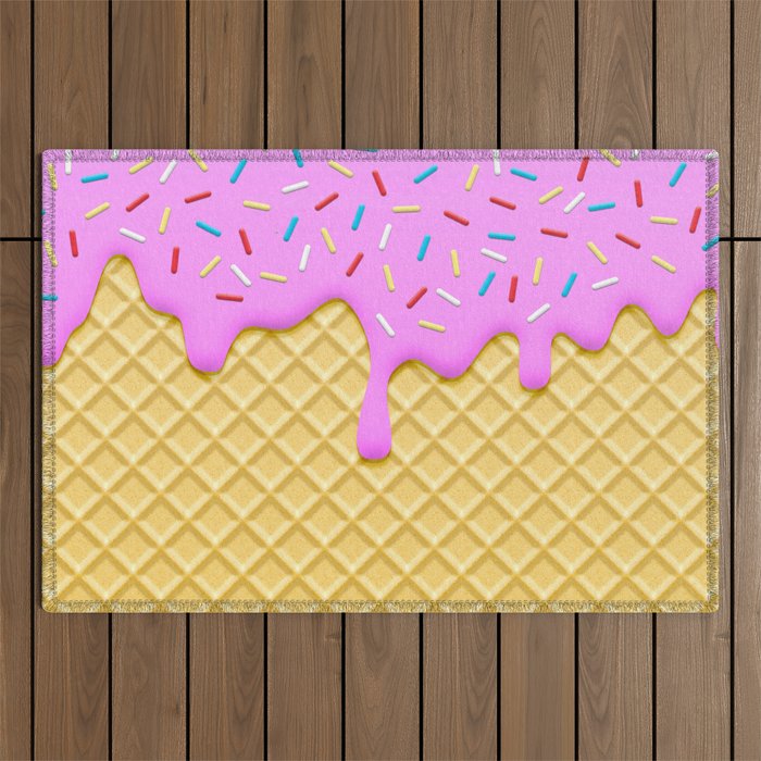 Strawberry Ice Cream Outdoor Rug Gallery Image 1