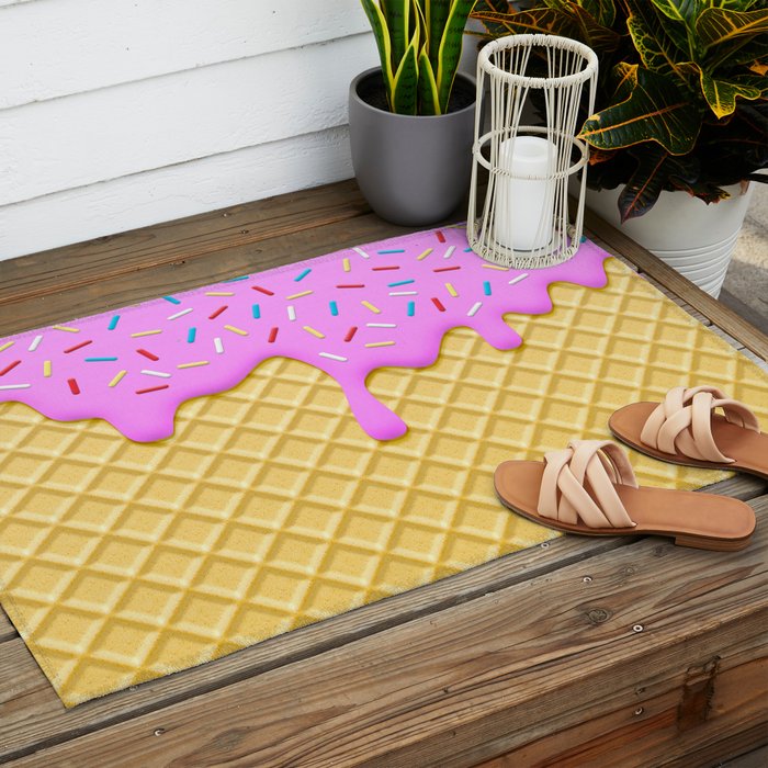 Strawberry Ice Cream Outdoor Rug Gallery Image 2