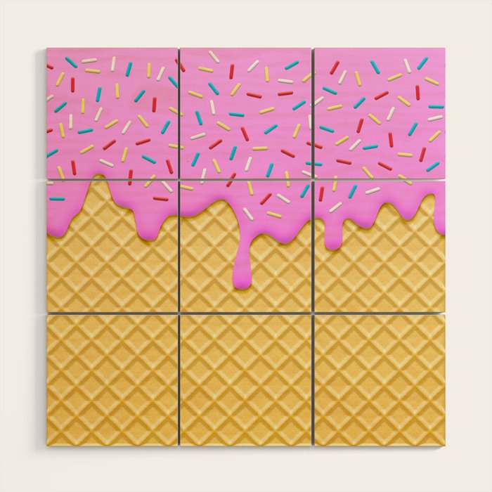 Strawberry Ice Cream Wood Wall Art Gallery Image 1