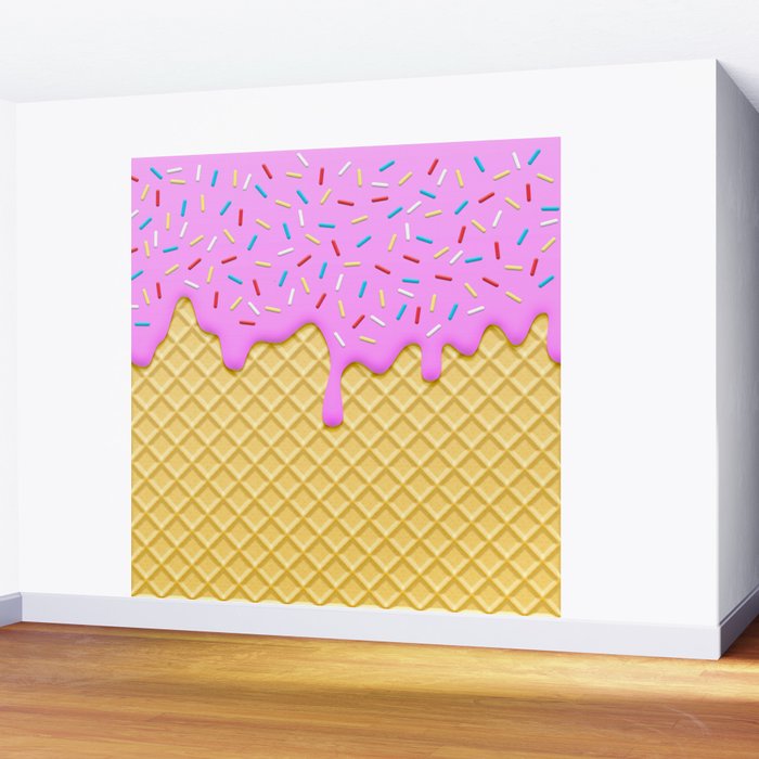 Strawberry Ice Cream Wall Mural Gallery Image 2