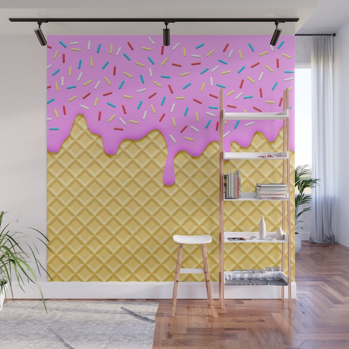 Strawberry Ice Cream Wall Mural Gallery Image 1
