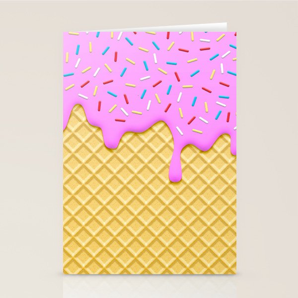 Strawberry Ice Cream Stationery Card Gallery Image 1