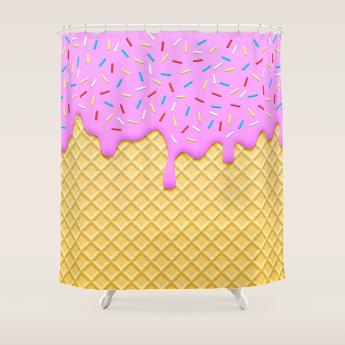 Strawberry Ice Cream Shower Curtain Gallery Image 1