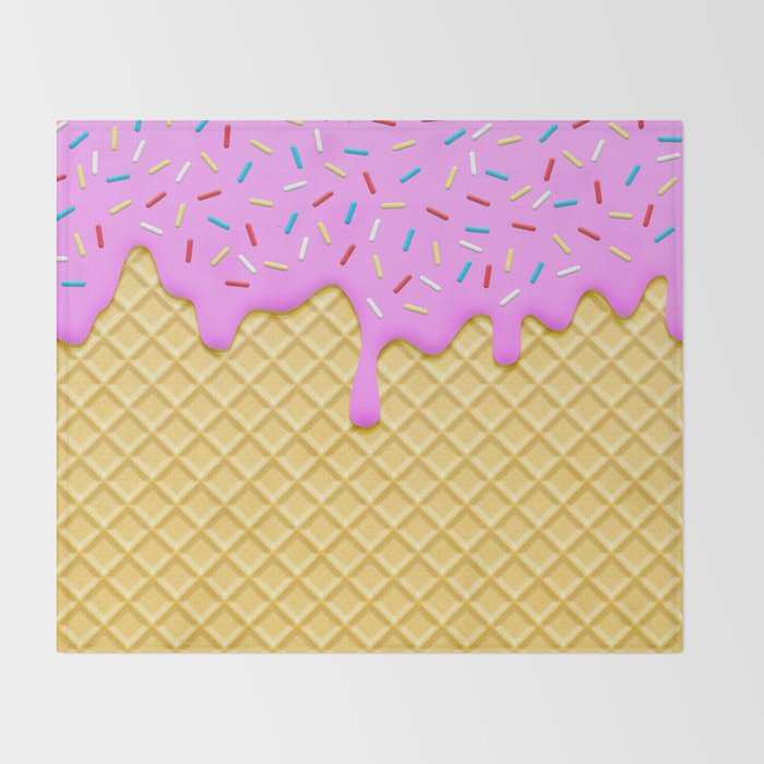 Strawberry Ice Cream Throw Blanket Gallery Image 2