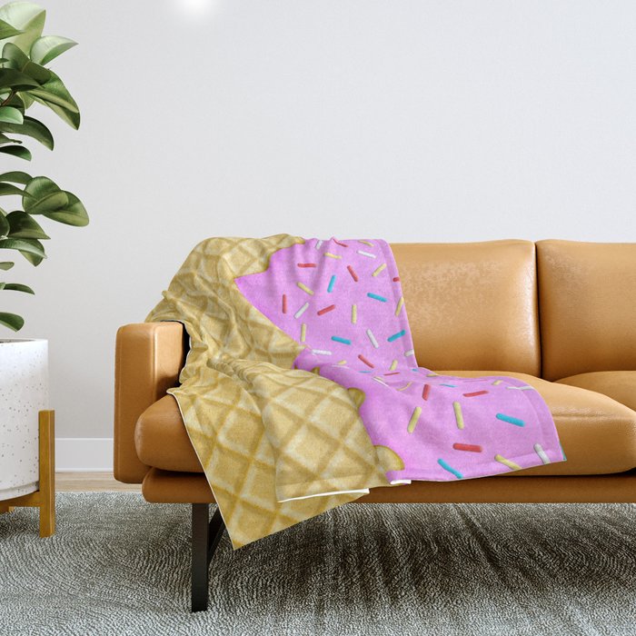 Strawberry Ice Cream Throw Blanket Gallery Image 1