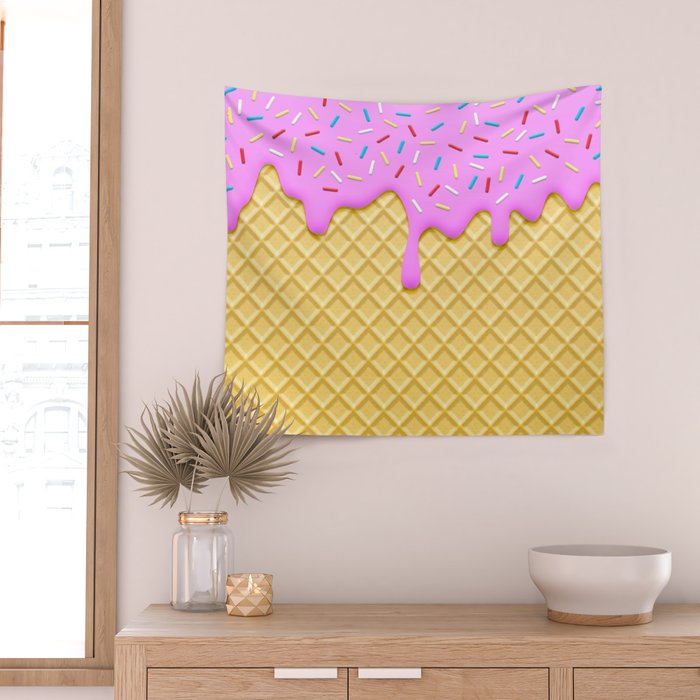 Strawberry Ice Cream Wall Tapestry Gallery Image 2