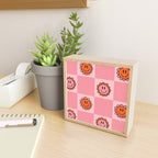 Pink Smiley Face Checkerboard Mini Art Print Gallery Image 2