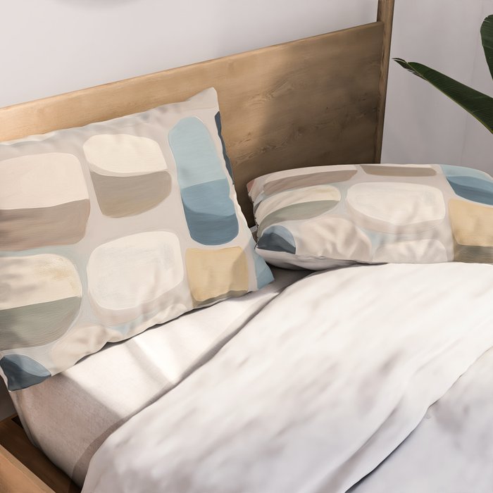 Soft Organic Stone Forms Pillow Sham Gallery Image 2