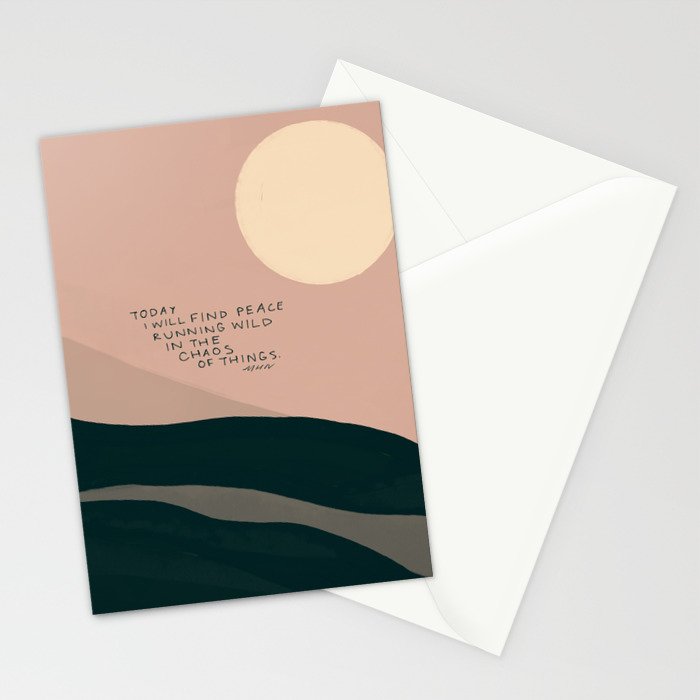 "Today I Will Find Peace Running Wild In The Chaos Of Things." Stationery Card Gallery Image 2
