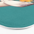woman with flowers 16 Bath Mat Gallery Image 3