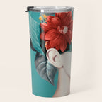 woman with flowers 16 Travel Mug Gallery Image 3