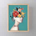 woman with flowers 16 Mini Art Print Gallery Image 1