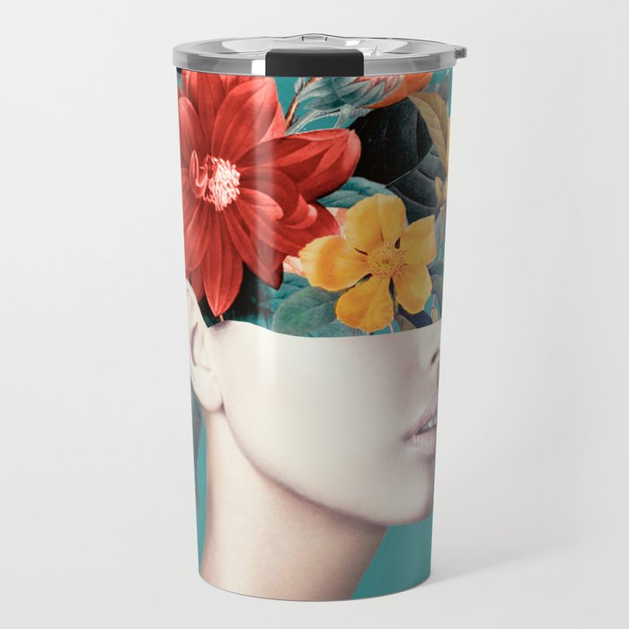 woman with flowers 16 Travel Mug Gallery Image 1