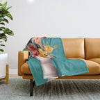 woman with flowers 16 Throw Blanket Gallery Image 1