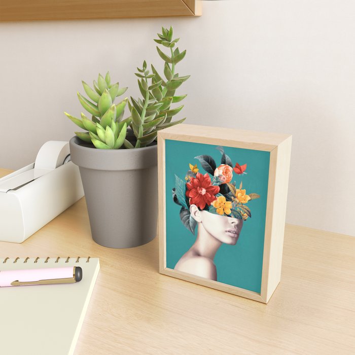 woman with flowers 16 Mini Art Print Gallery Image 2