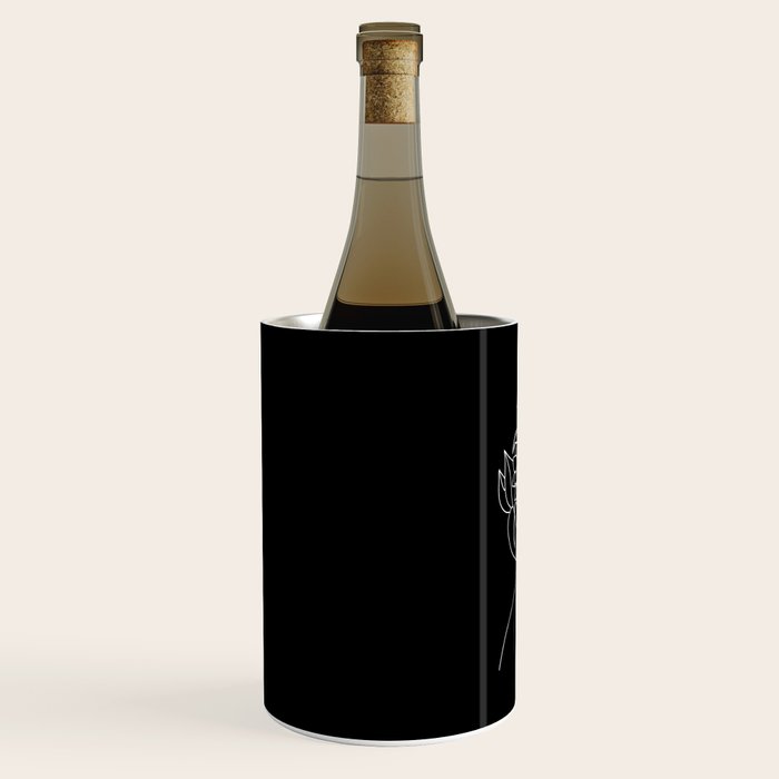 The Girl with the Flowers: Black & White Edition Wine Chiller Gallery Image 2