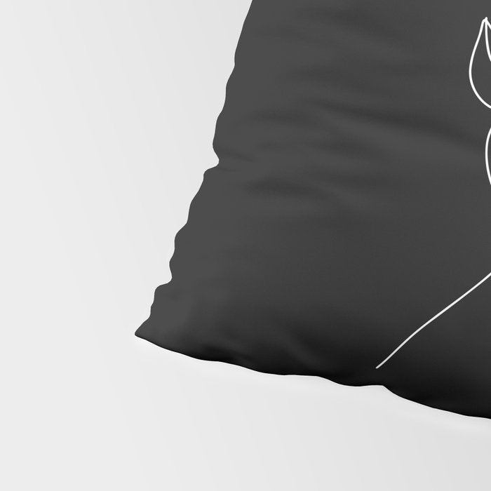 The Girl with the Flowers: Black & White Edition Pillow Sham Gallery Image 4