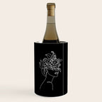 The Girl with the Flowers: Black & White Edition Wine Chiller Gallery Image 1