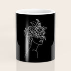 The Girl with the Flowers: Black & White Edition Coffee Mug Gallery Image 4