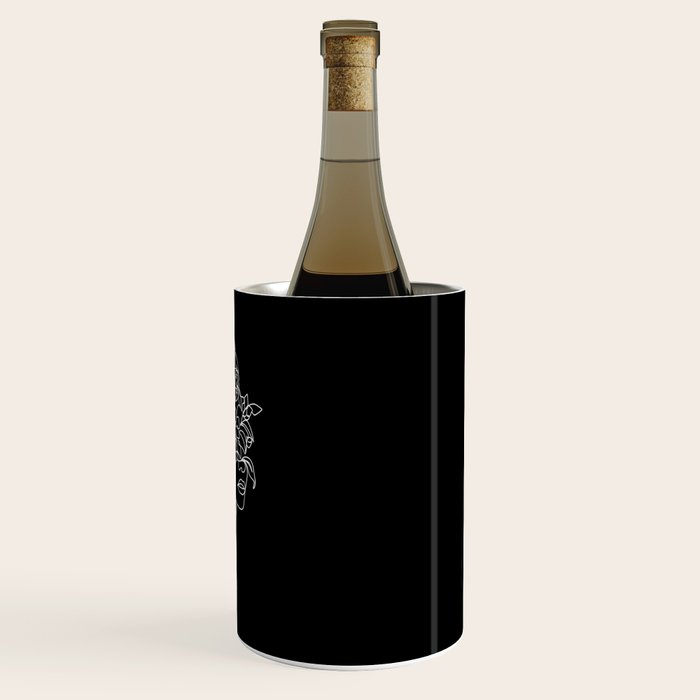 The Girl with the Flowers: Black & White Edition Wine Chiller Gallery Image 3