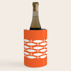 Fish Stripe 6 in Orange and White - Minimalist Pattern Wine Chiller Gallery Image 1