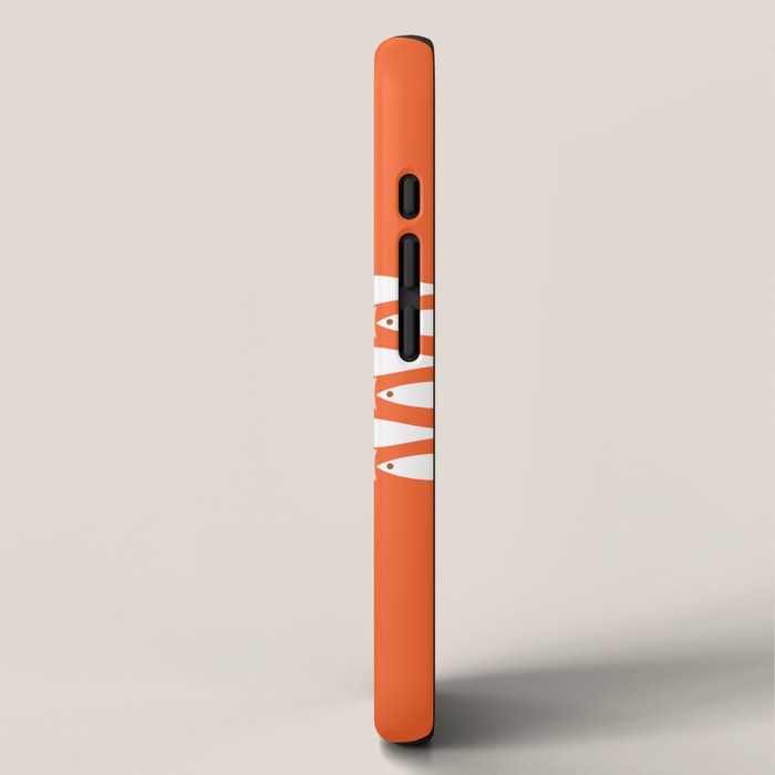 Fish Stripe 6 in Orange and White - Minimalist Pattern iPhone Case Gallery Image 2
