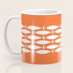 Fish Stripe 6 in Orange and White - Minimalist Pattern Coffee Mug Gallery Image 3