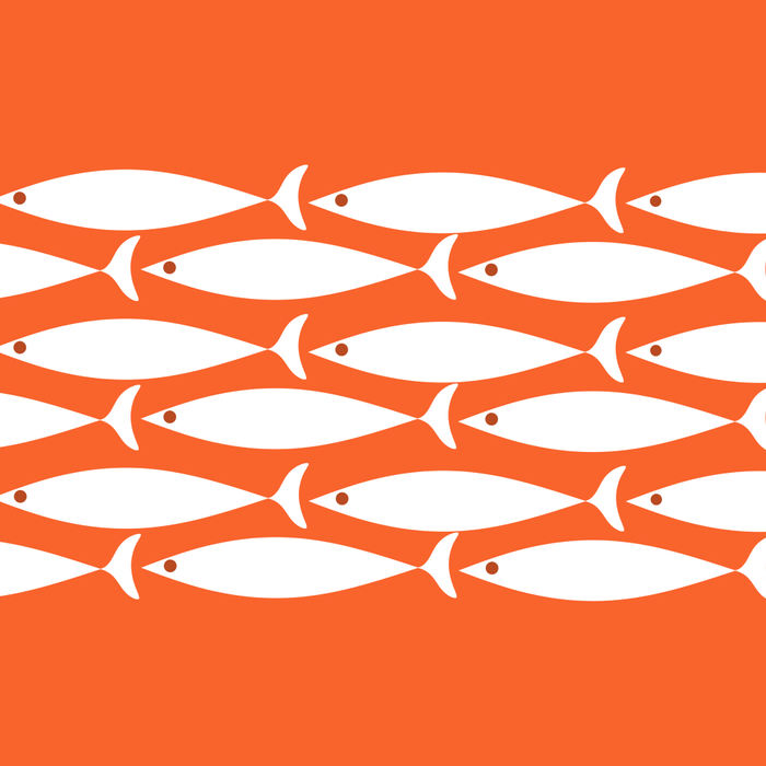 Fish Stripe 6 in Orange and White - Minimalist Pattern Coffee Mug Gallery Image 2