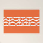 Fish Stripe 6 in Orange and White - Minimalist Pattern Welcome Mat Gallery Image 1