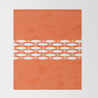 Fish Stripe 6 in Orange and White - Minimalist Pattern Throw Blanket Gallery Image 2