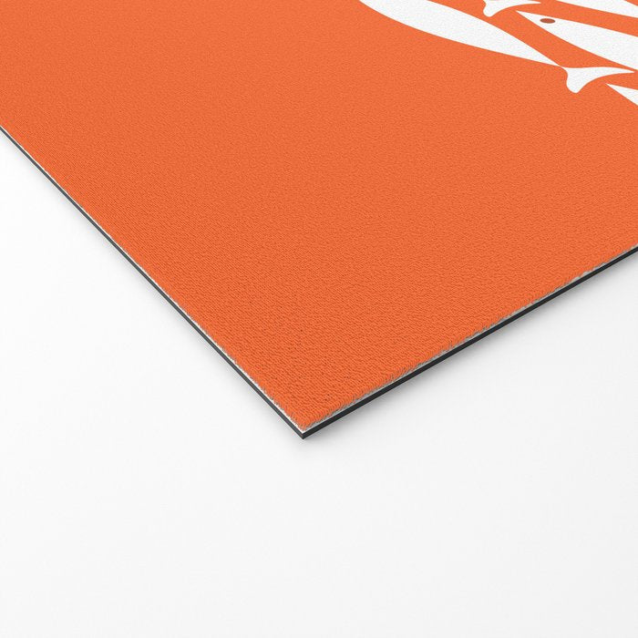 Fish Stripe 6 in Orange and White - Minimalist Pattern Welcome Mat Gallery Image 2