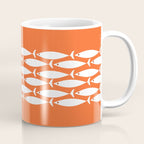 Fish Stripe 6 in Orange and White - Minimalist Pattern Coffee Mug Gallery Image 1