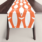 Fish Stripe 6 in Orange and White - Minimalist Pattern Table Runner Gallery Image 1