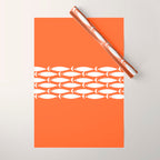 Fish Stripe 6 in Orange and White - Minimalist Pattern Wrapping Paper Gallery Image 1
