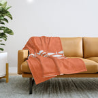 Fish Stripe 6 in Orange and White - Minimalist Pattern Throw Blanket Gallery Image 1