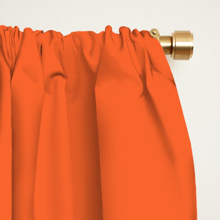 Fish Stripe 6 in Orange and White - Minimalist Pattern Window Curtain Gallery Image 2