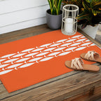 Fish Stripe 6 in Orange and White - Minimalist Pattern Outdoor Rug Gallery Image 2