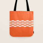 Fish Stripe 6 in Orange and White - Minimalist Pattern Tote Bag Gallery Image 1